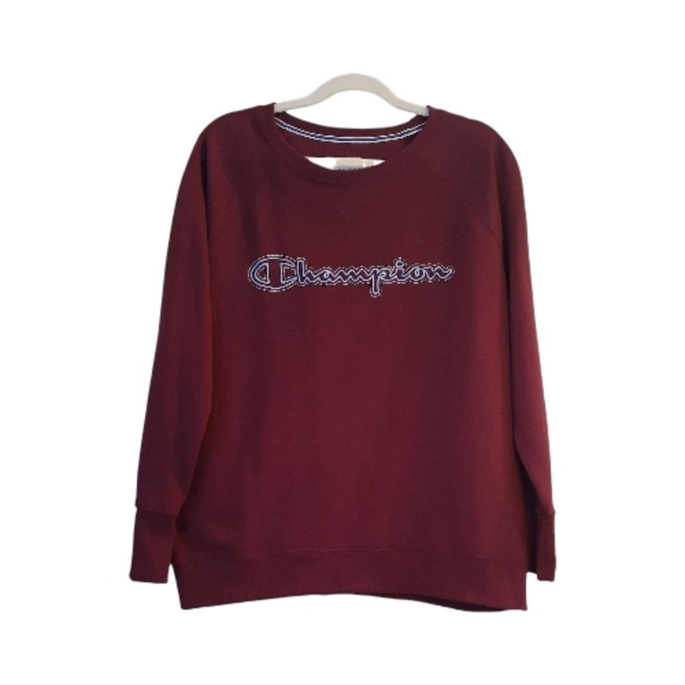 LIKE NEW Classic Champion Women's Burgundy Crew Neck Sweatshirt Size 1X